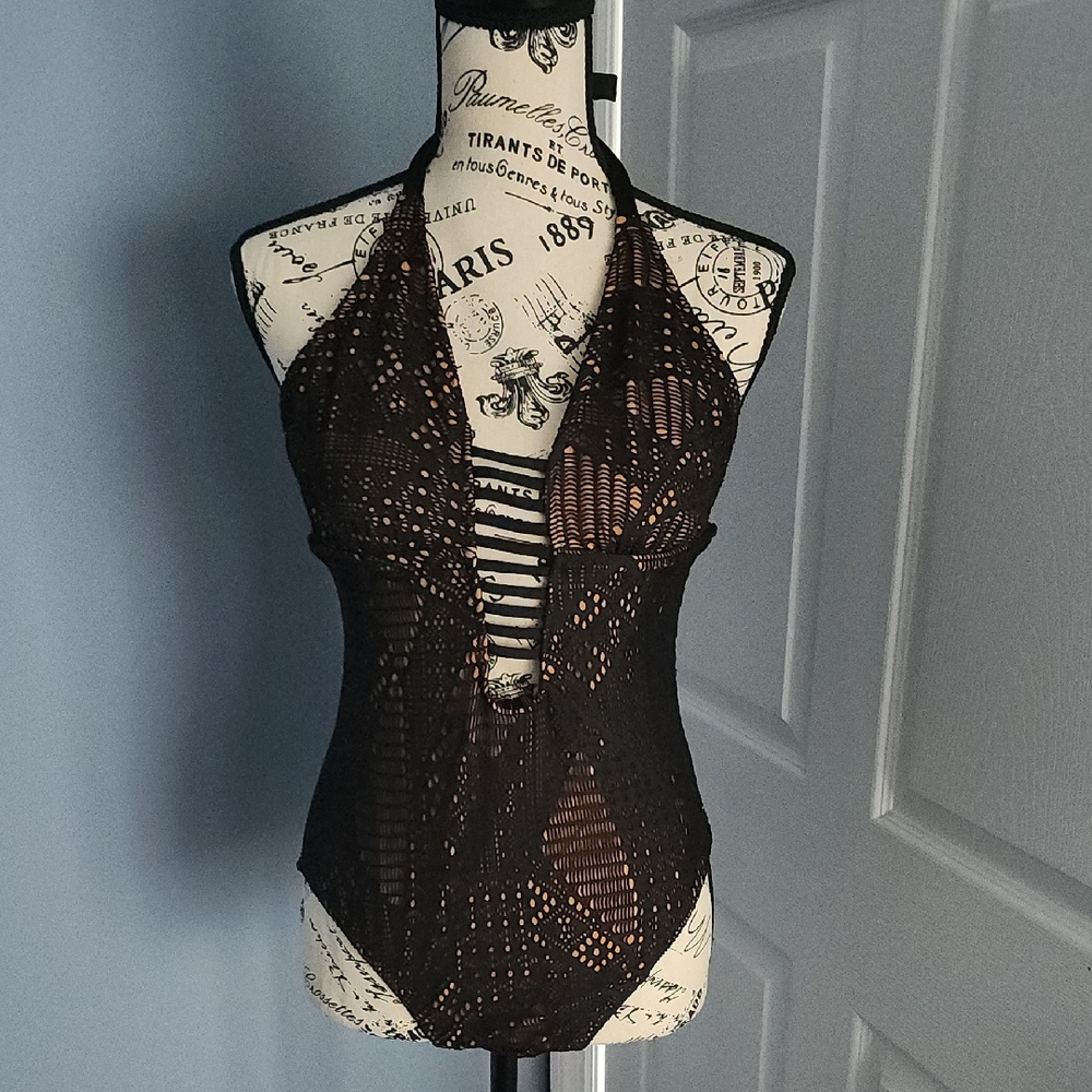 Mossimo Supply Co. Black Crochet One Piece